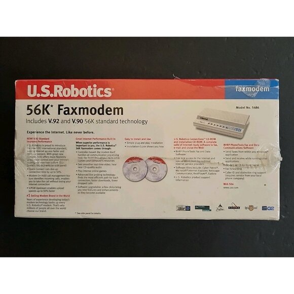 US ROBOTICS | 56K FAX MODEM USR5686D MODEM RARE R36.0002.00 WHITE PHONE USA NEW - Picture 2 of 6